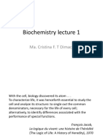 Biochemistry Lecture 1: Ma. Cristina F. T Dimaculangan