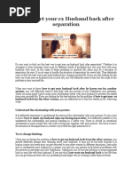 How To Get Your Ex Husband Back After Separation Attachment