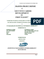 "Executive Career Development IN First Flight": Summer Training Project Report