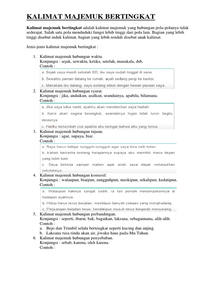 Kalimat Majemuk Bertingkat