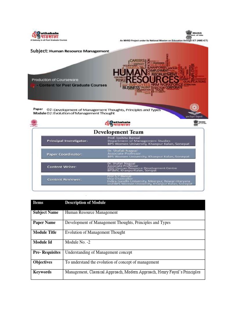 Evolution of Management Thought Overview | PDF | Bureaucracy | Leadership