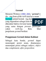 Pengertian Gerund: The - Ing Form of The Verb Used As A Noun."