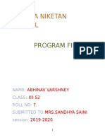 Vidya Niketan School: Program File
