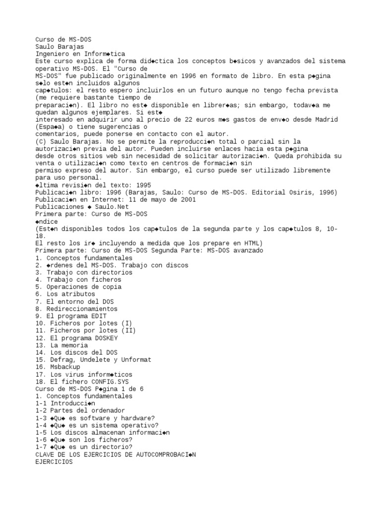 Ms Dos | PDF | Archivo de computadora | Cadena (informática)