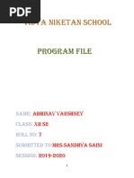 Vidya Niketan School: Program File