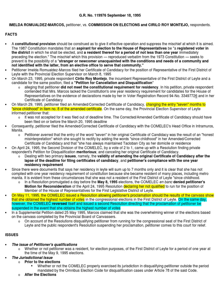 Marcos vs comelec digest pdf domicile law jurisdiction