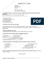 Test 7th Grade, English Factfile, Module1-2