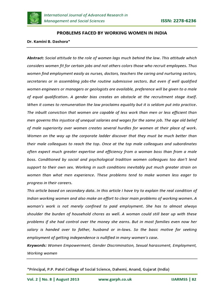 Challenges for Working Women in India | PDF | Workforce | Sexual Harassment