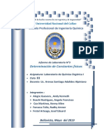 Informe de Determinacion de Constantes Fisica - Quimica Organica 1