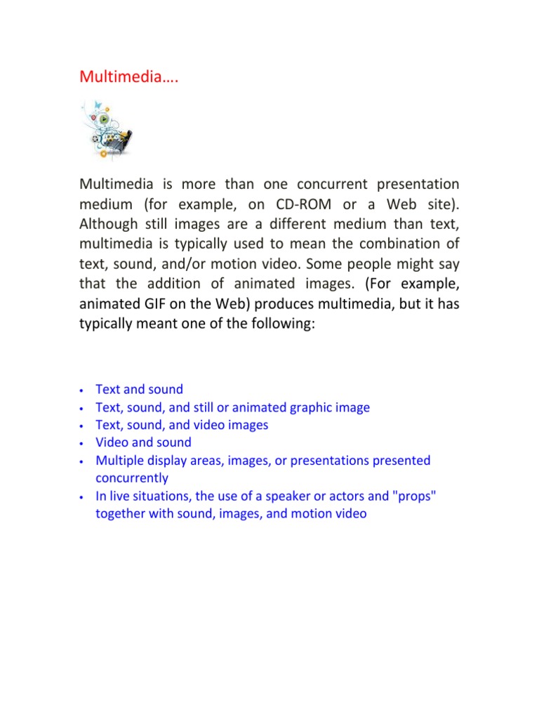 Understanding Multimedia Concepts | PDF | Xml | World Wide Web