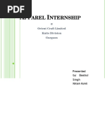 Apparel Internship Orient Craft