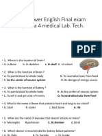 The Answer English Final Exam Diploma 4 Medical Lab. Tech