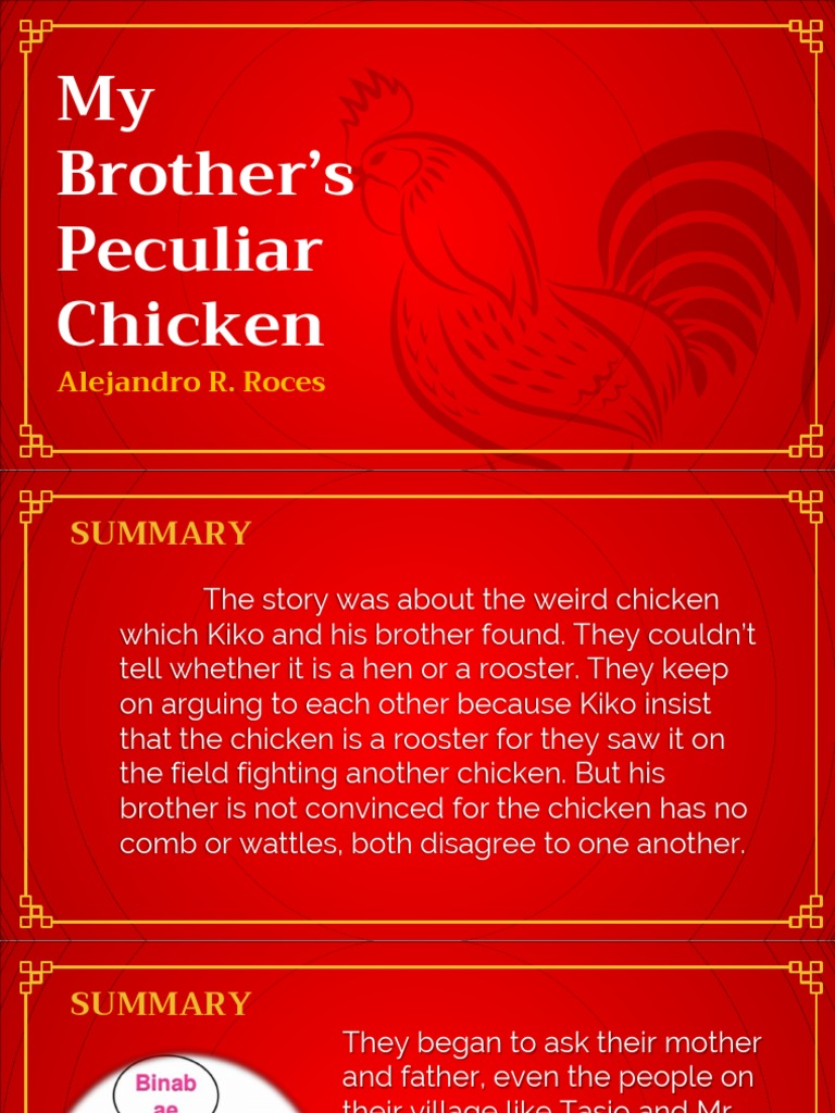 My Brothers Peculiar Chicken PDF Chicken Narration