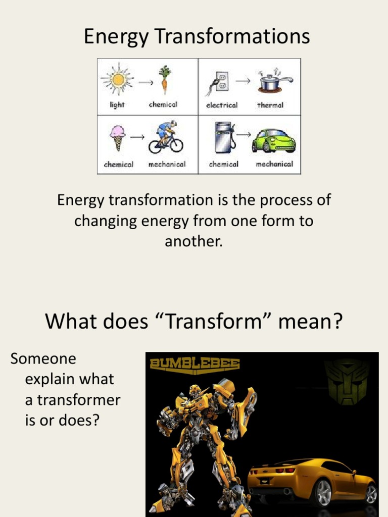 Energy Transformations 2013 14 LT PDF Turbine Electric Generator