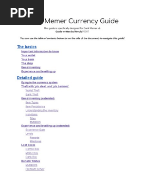 Dank Memer Currency Guide Robbery Money