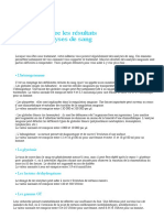 Fiche Pratique Comprendre Les Resultats Des Analyses de Sang