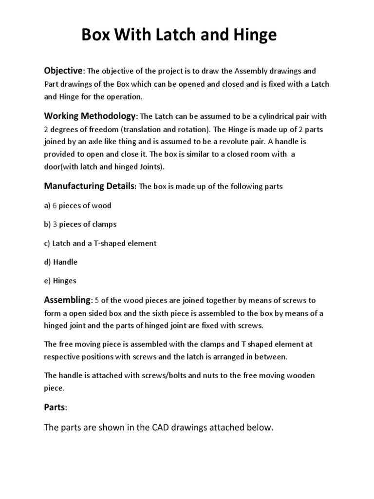 Assembly Guide for Latch Box | PDF