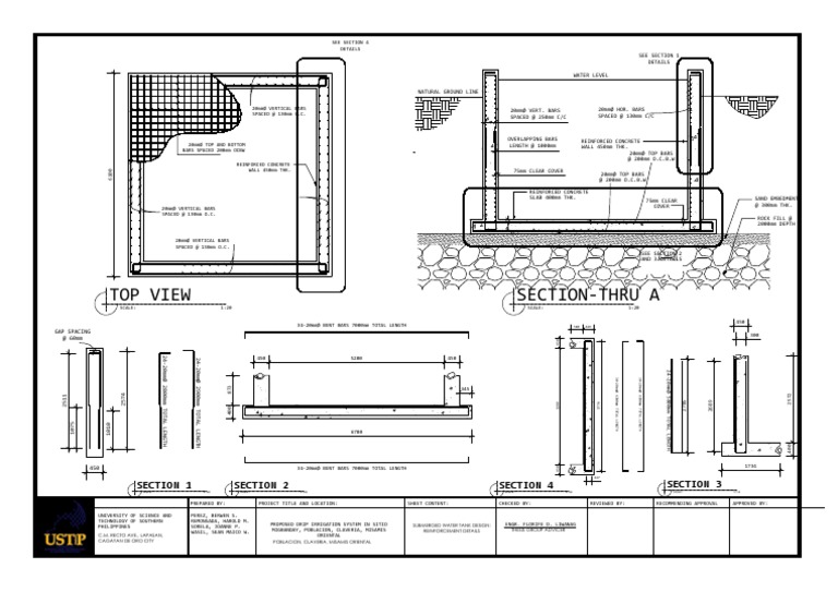 Top View Section-Thru A: Section 1 Section 2 Section 4 Section 3 | PDF ...