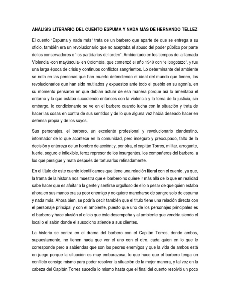 an-lisis-literario-del-cuento-espuma-y-nada-m-s-de-hernando-t-llez