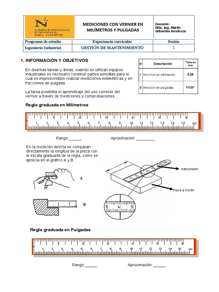 Uso del Vernier en Mediciones Milimétricas | PDF | Science | Ingeniería