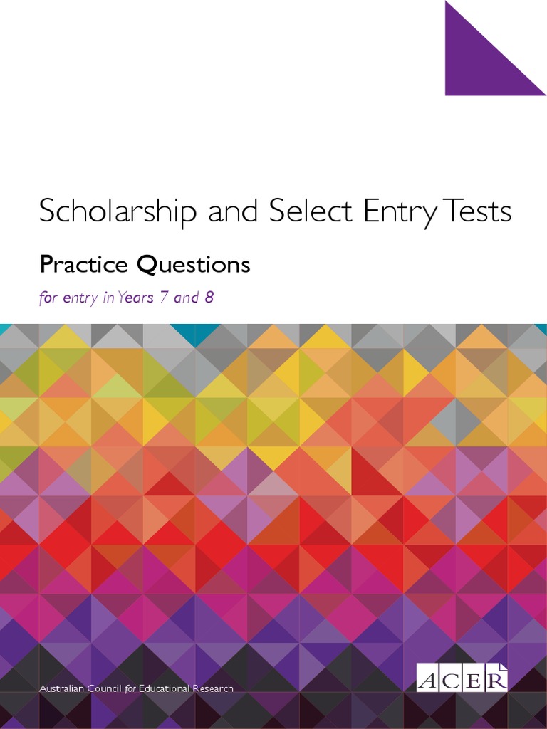 ACER Scholarships Practice Questions Year 7 8 Download | PDF | Question