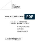 Acknowledgement: Topic:Carbon Nano Tube