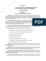 Ley de Educacion para El Estado de Sonora 2011