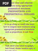 Prepositions and Prepositional Phrases To and From