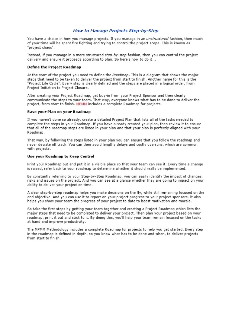 How To Manage Projects Step | PDF | Business
