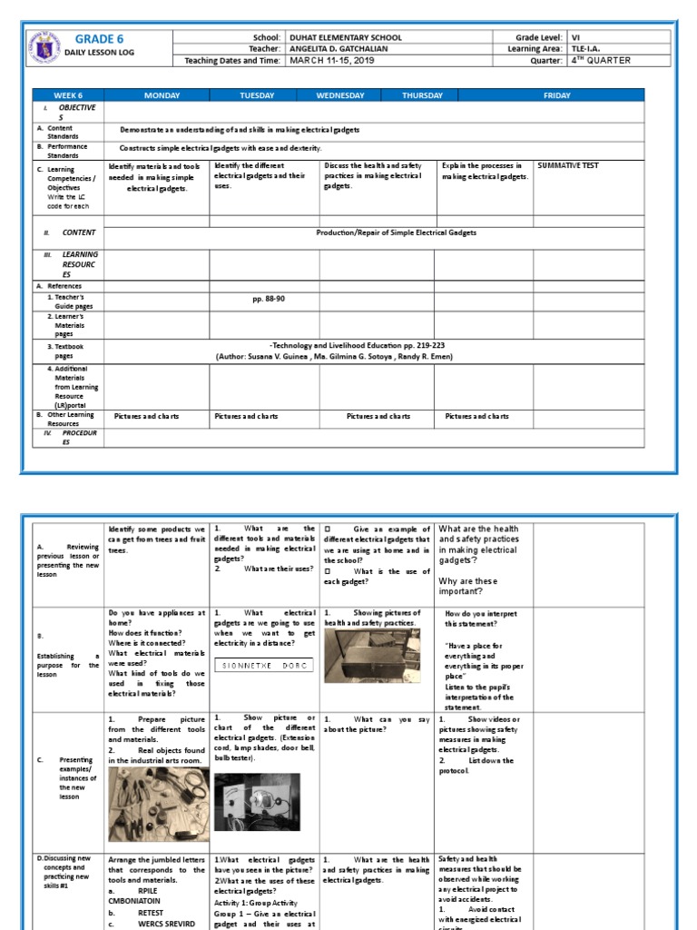 DLL Tle Ia w6 Feb 18 | PDF | Electrical Connector | Switch