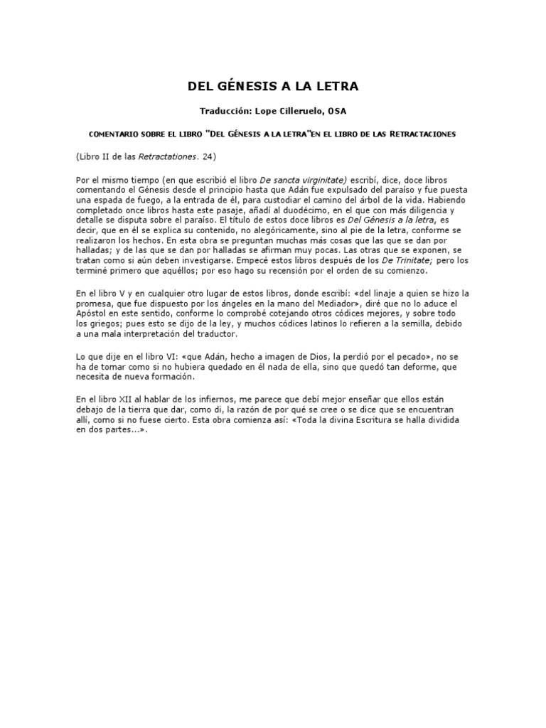 Del Génesis A La Letra | PDF