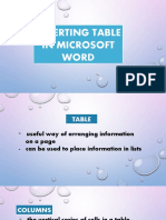 Inserting Table