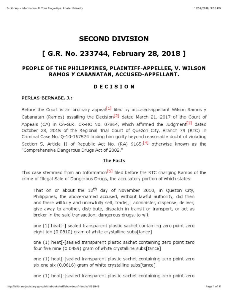 People of the Philippines v. Wilson Ramos y Cabanatan: Supreme Court ...