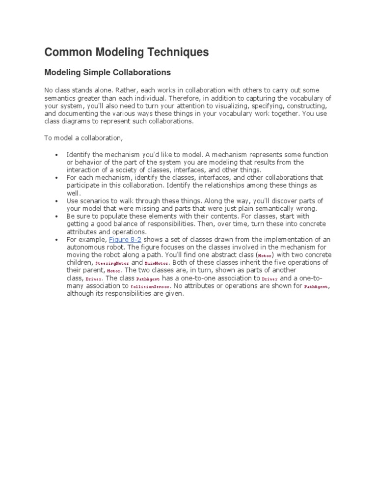 Common Modeling Techniques PDF Class Programming