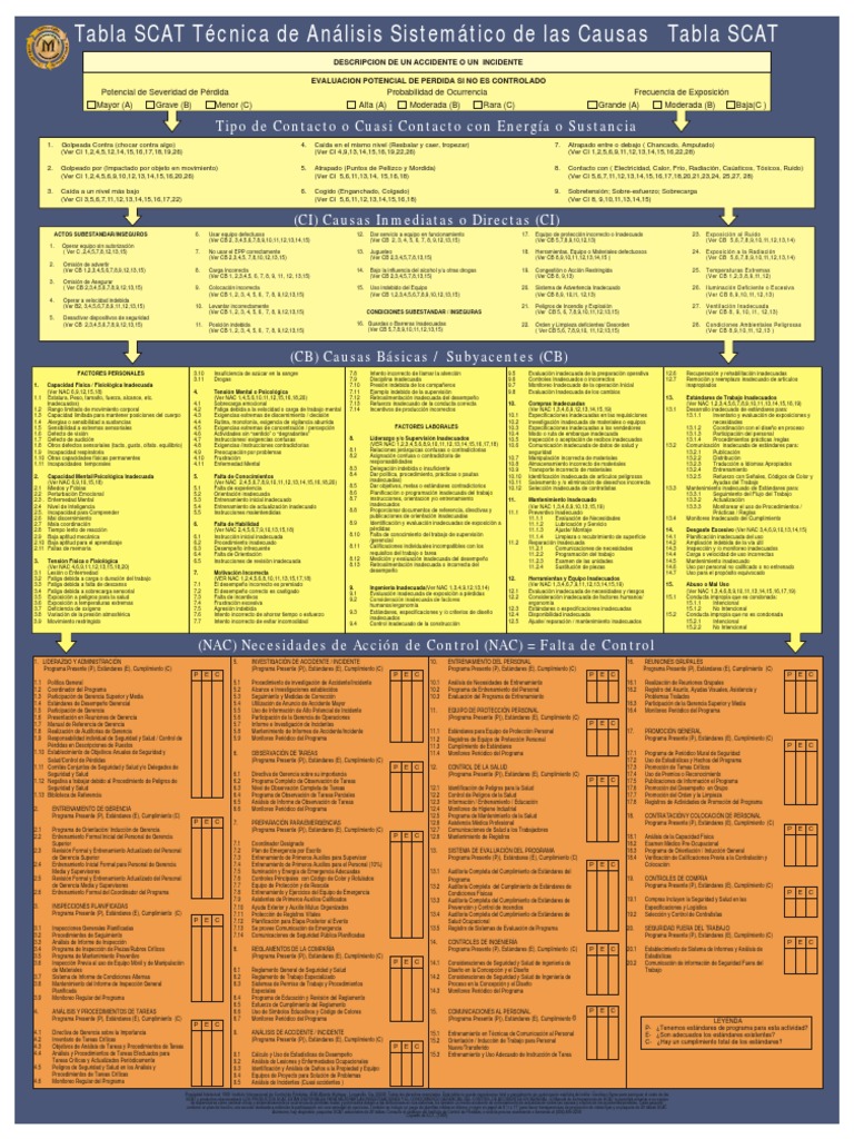 Tabla SCAT PDF | PDF | Factores humanos y ergonomía | Planificación