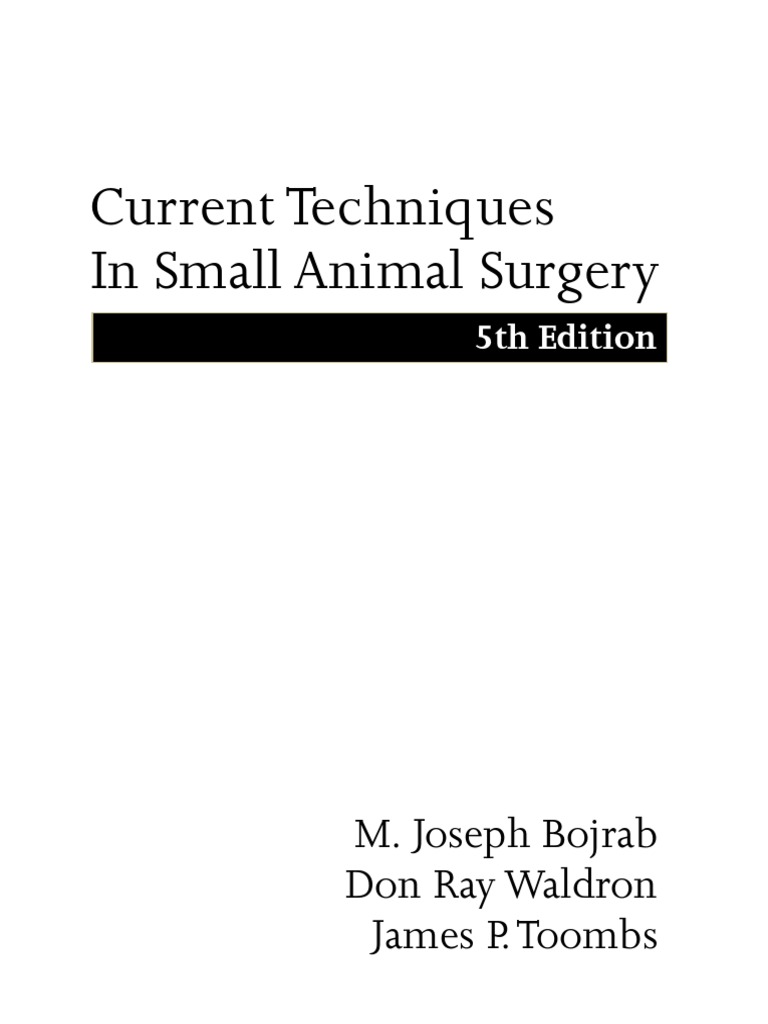 Current Techniques in Small Animal Surgery, 5th Edition (VetBooks - Ir ...