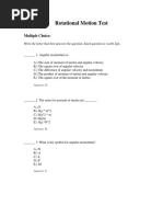 Physics Rotational Motion Test