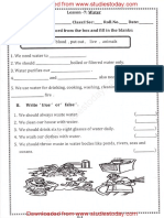 CBSE Class 1 EVS Assignment (14) - Water.pdf