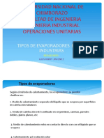 Operaciones Tipos de Evaporadores en Las