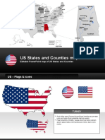 Editable Powerpoint Map of Us States and Counties