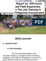 Narrative Report On 630 Hours Supervised Field Experience During On The Job Training in Agro-Eco Philippines Incorporated