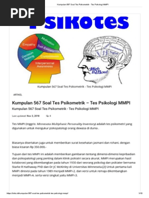 Tes Psikologi Mmpi Dan Jawabannya