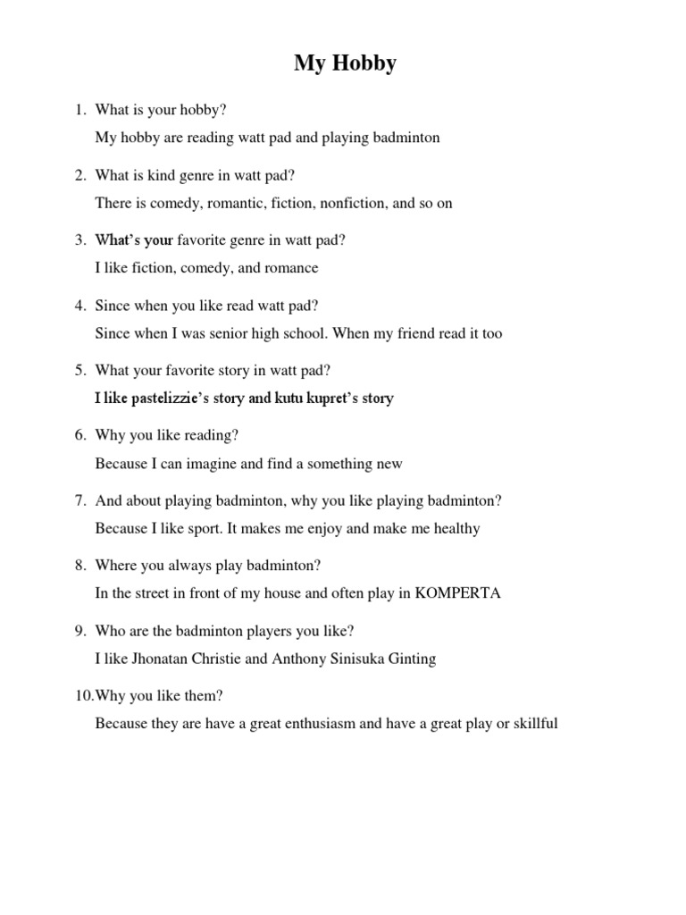 My Hobby | PDF | Personal Protective Equipment