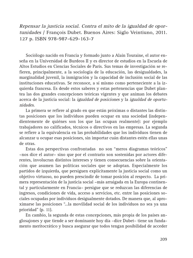 Justicia social: Igualdad de posiciones vs. oportunidades | PDF ...
