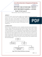 Factors Affecting The Investors' Choice For Investment Decision Making-A Study