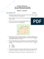 University of Botswana Faculty of Engineering and Technology Department of Mechanical Engineering MMB 312 - Tutorial #1