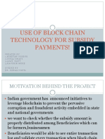 Use of Block Chain Technology For Subsidy Payments!