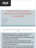 Use of Block Chain Technology For Subsidy Payments!