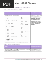 Electricity Notes - GCSE Physics: 4.2.1 Current, Potential Difference and Resistance