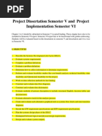 Project Dissertation Semester V and Project Implementation Semester VI